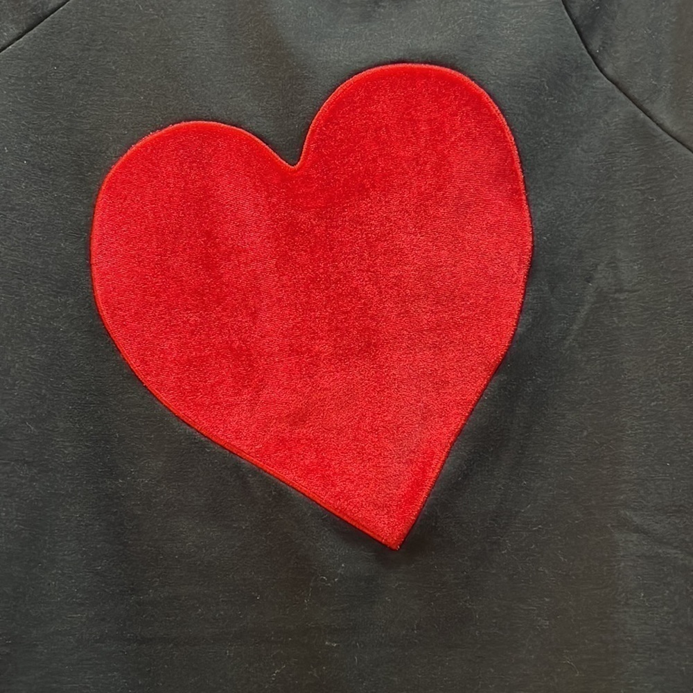 Philosophy Black Crewneck Sweatshirt with Red Velvet Heart Size small - Picture 2 of 6